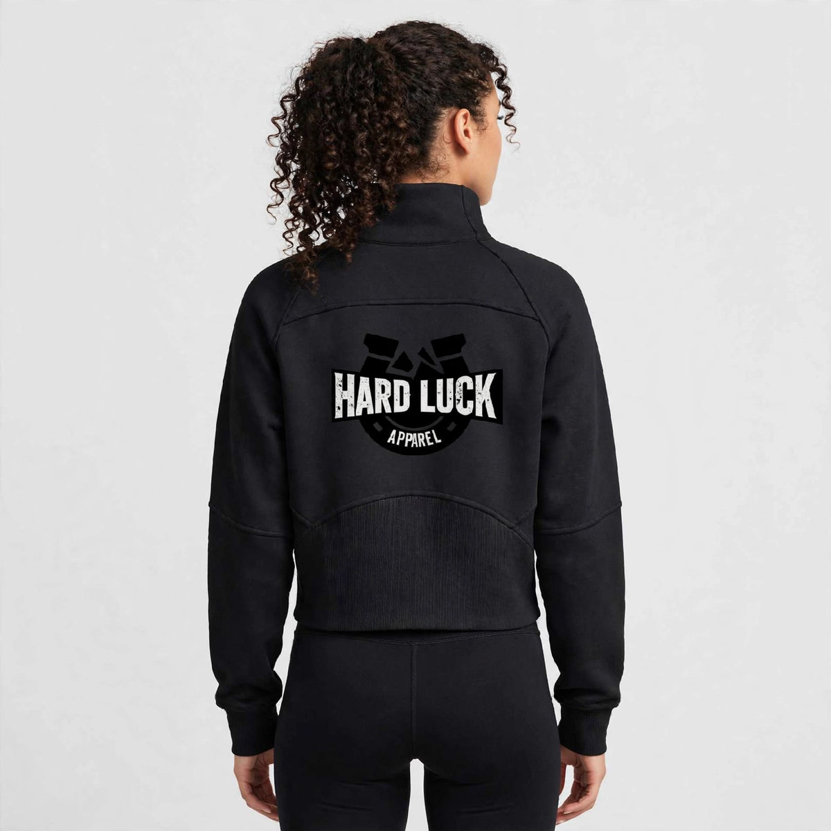 Hard Luck Legacy Cropped Half-Zip Sweatshirt | Women's Streetwear Fleece Pullover | NY Built Heritage Style