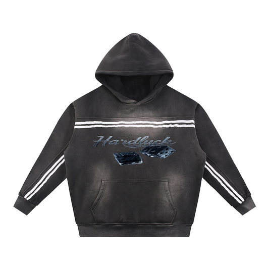 Black Ice  Roll The D- ice. Sun Fade Contrast Tape Fleece Hoodie