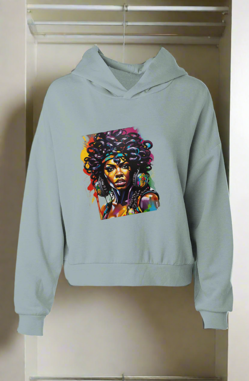 Ebony Hip Height Graphic Hoodie | Women's Premium Streetwear Hoodie | Hard Luck Apparel