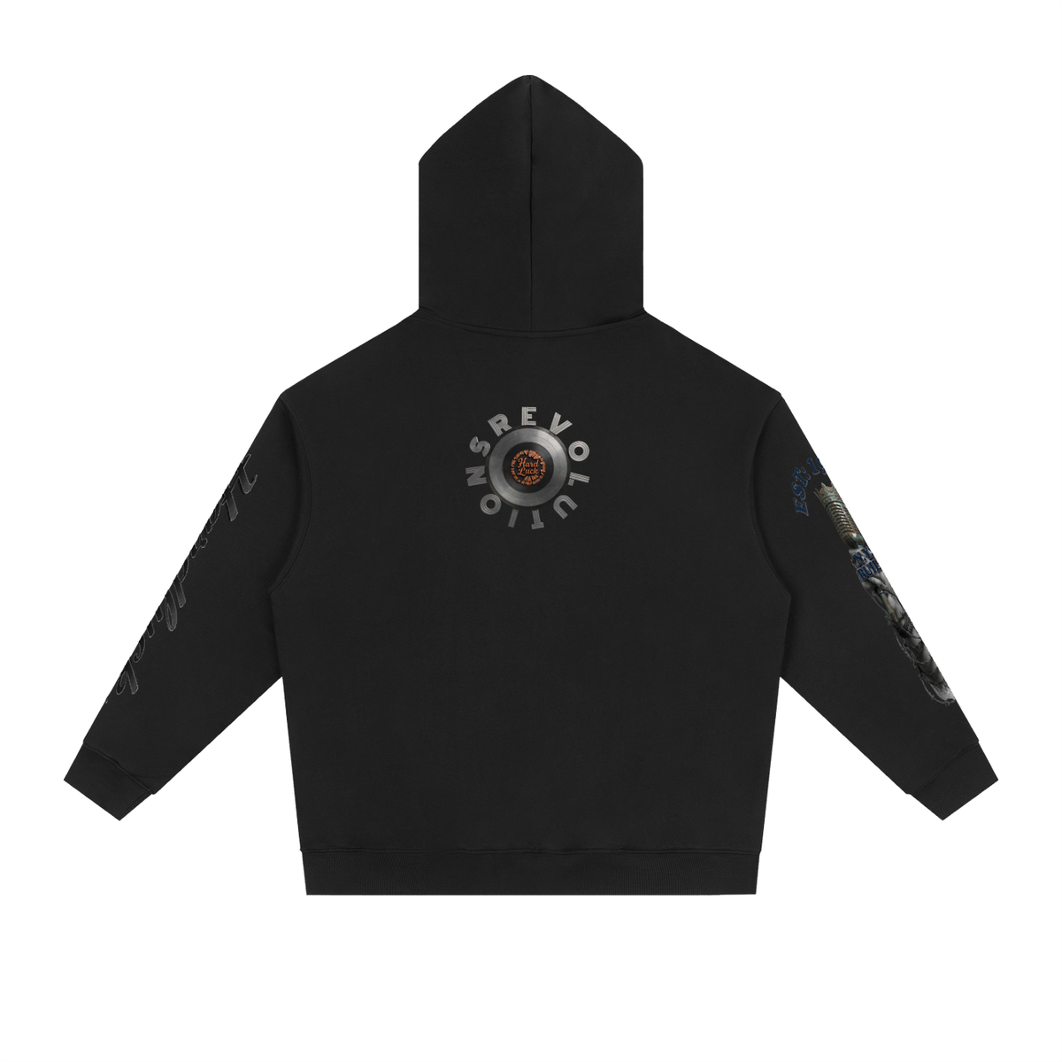 Hard Luck Revolution DJ Hoodie | Turntable & Microphone Graphic | N.Y. Built 1977