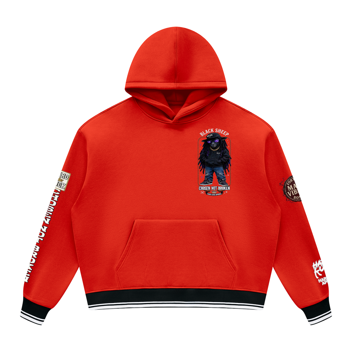 Chosen Not Broken Black Sheep Varsity Hoodie - Fortuna Seal Edition