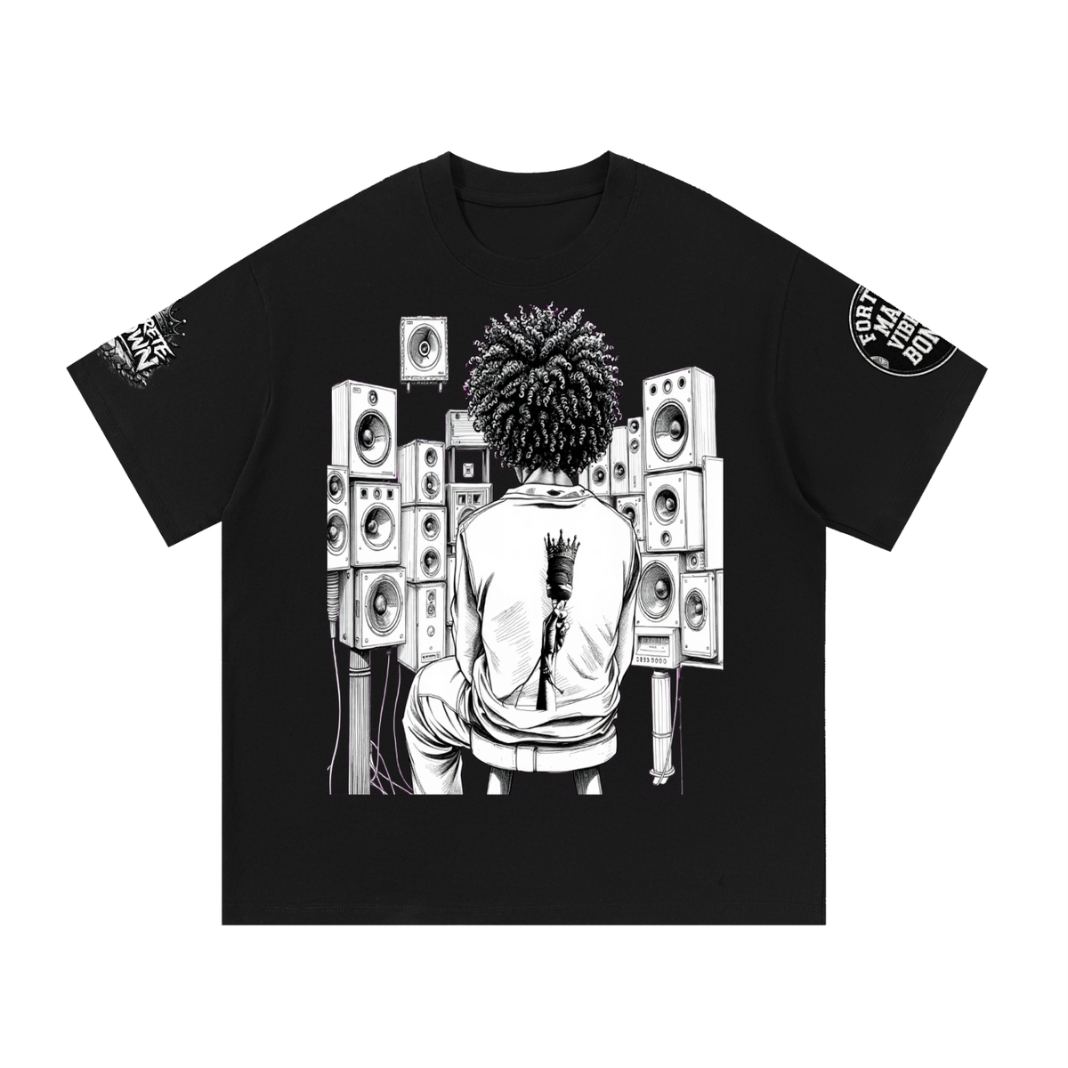 Solid Wall of Sound Graphic T-Shirt | Hip-Hop Sound System Tee | Hard Luck Apparel
