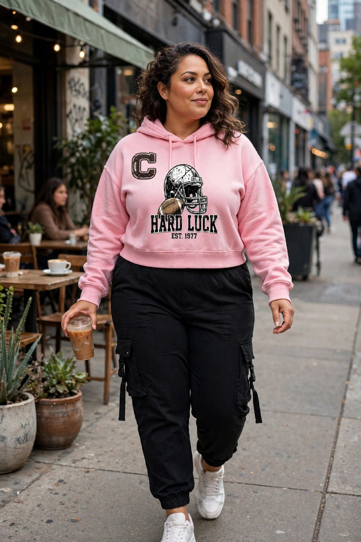 GRIDIRON GUT CHECK - Headhunter 77 Captain Women's Cropped Hoodie - Hard Luck Apparel