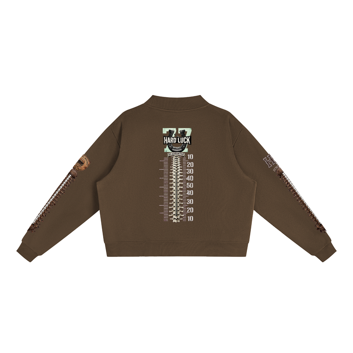 THE HEADHUNTER - Gridiron Gut Check Mock Neck Fleece Sweatshirt - Womens Crop Oversized | Hard Luck Apparel EST. 1977