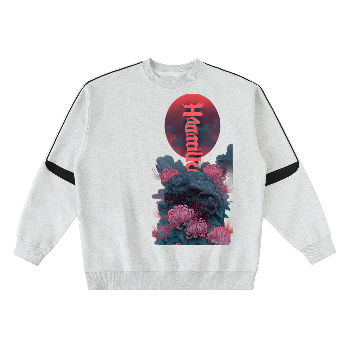 Red Horizon Oversized Crewneck Taped Sweatshirt