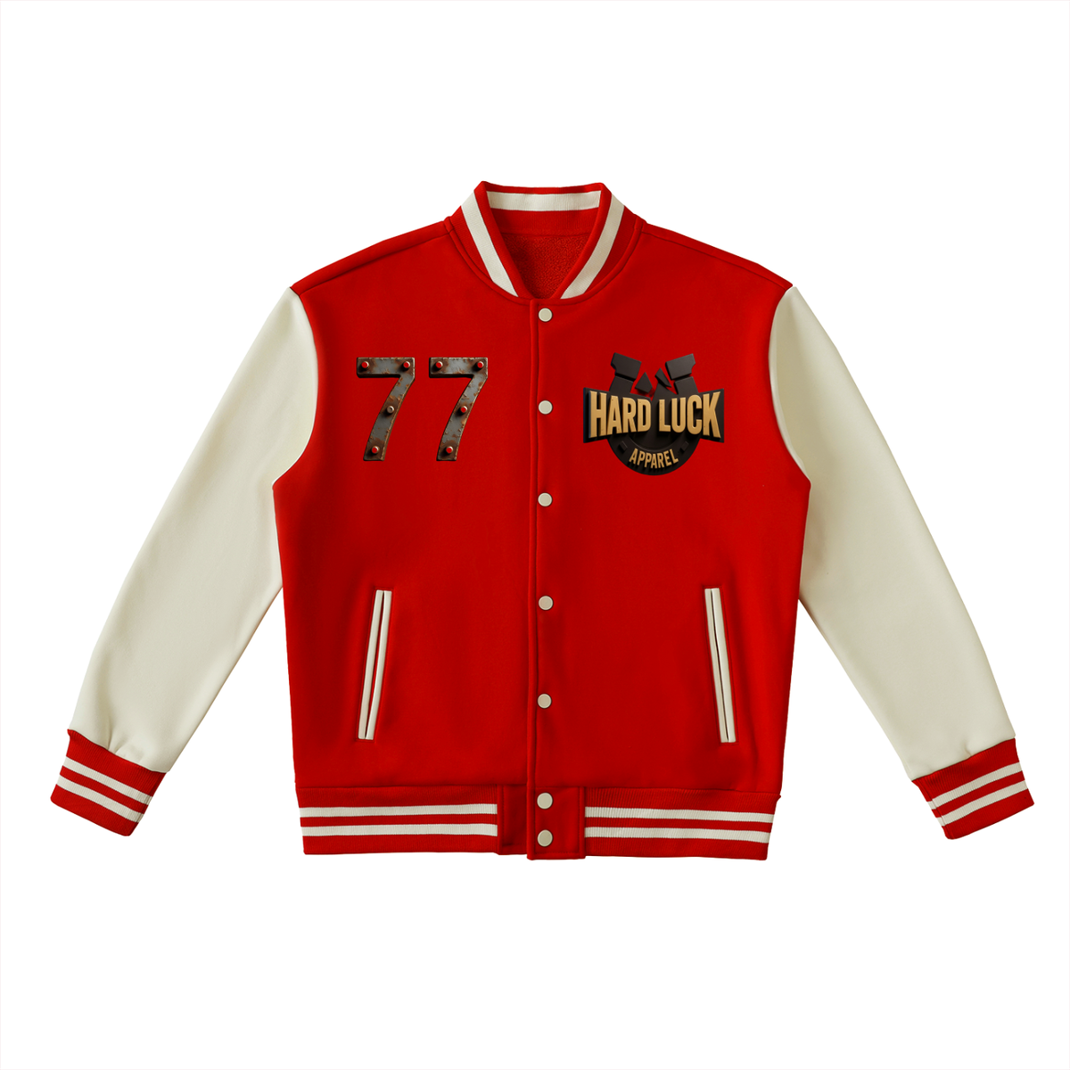 Two-Tone Fleeced Varsity Jacket