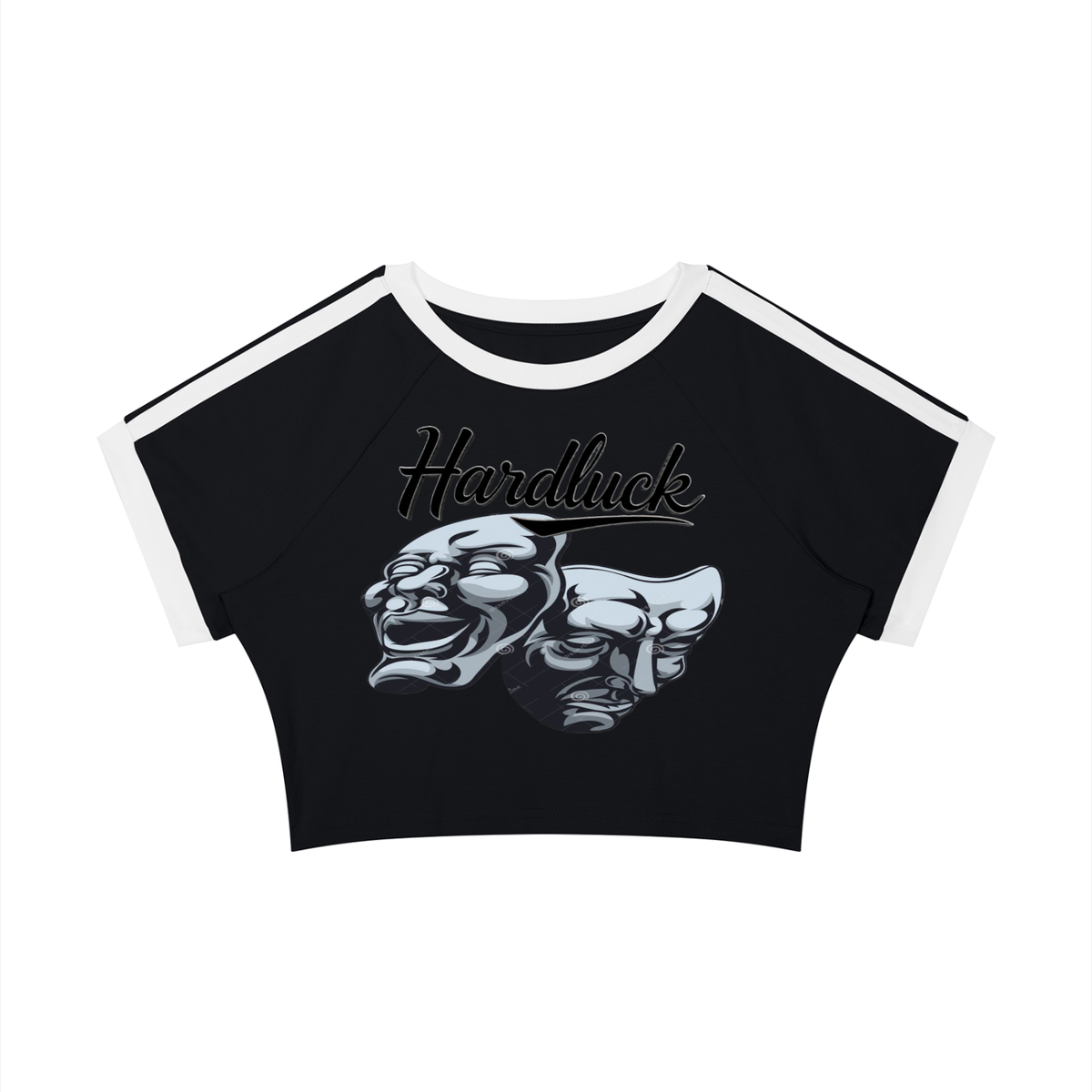 Comedy & Tragedy Women’s Raglan Crop T-Shirt