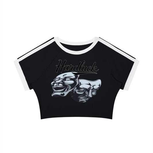 Comedy & Tragedy Women’s Raglan Crop T-Shirt