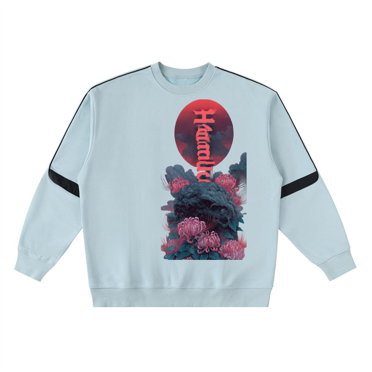Red Horizon Oversized Crewneck Taped Sweatshirt