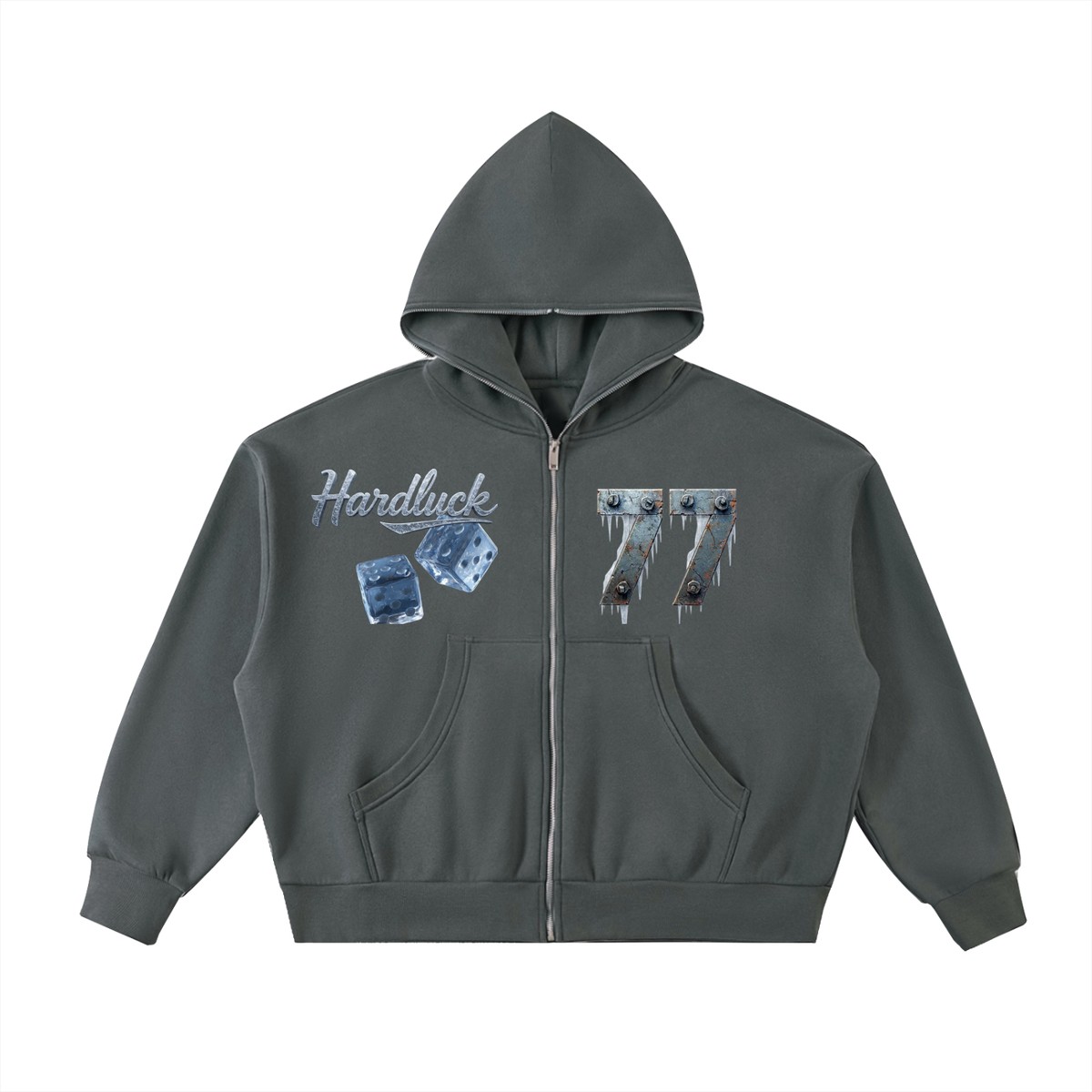 Roll the D-ice Fleeced Full-Zip Boxy Hoodie