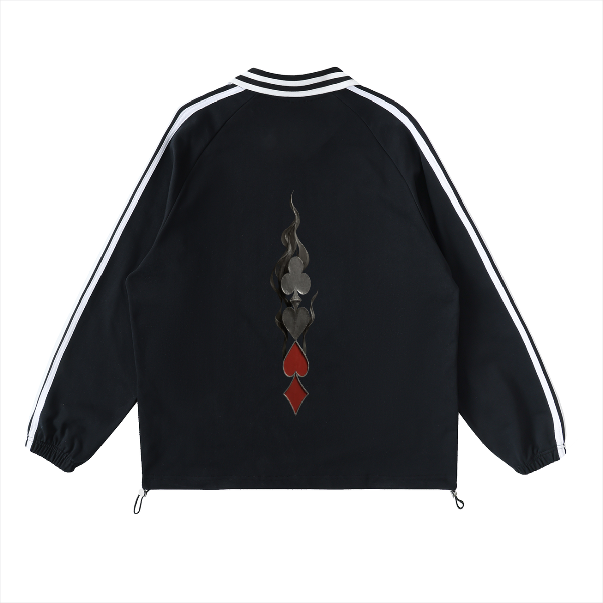 Uptown Ace Contrast Striped Lapel Collar Sweatshirt