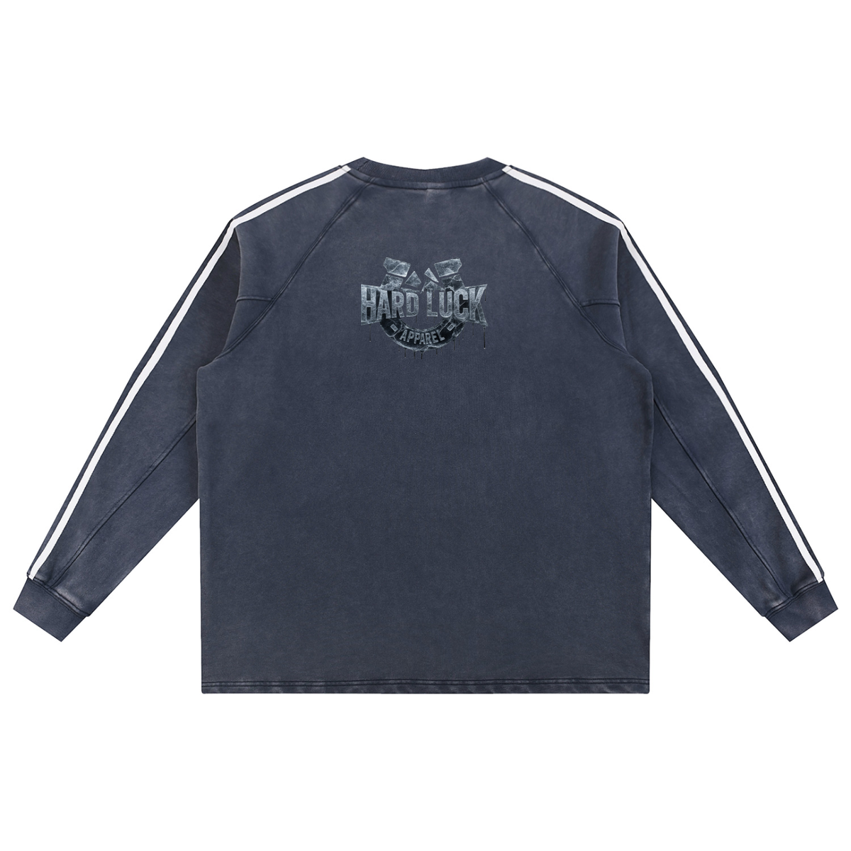 Black ice Roll the D-Ice Snow Washed Contrast Tape Sweatshirt