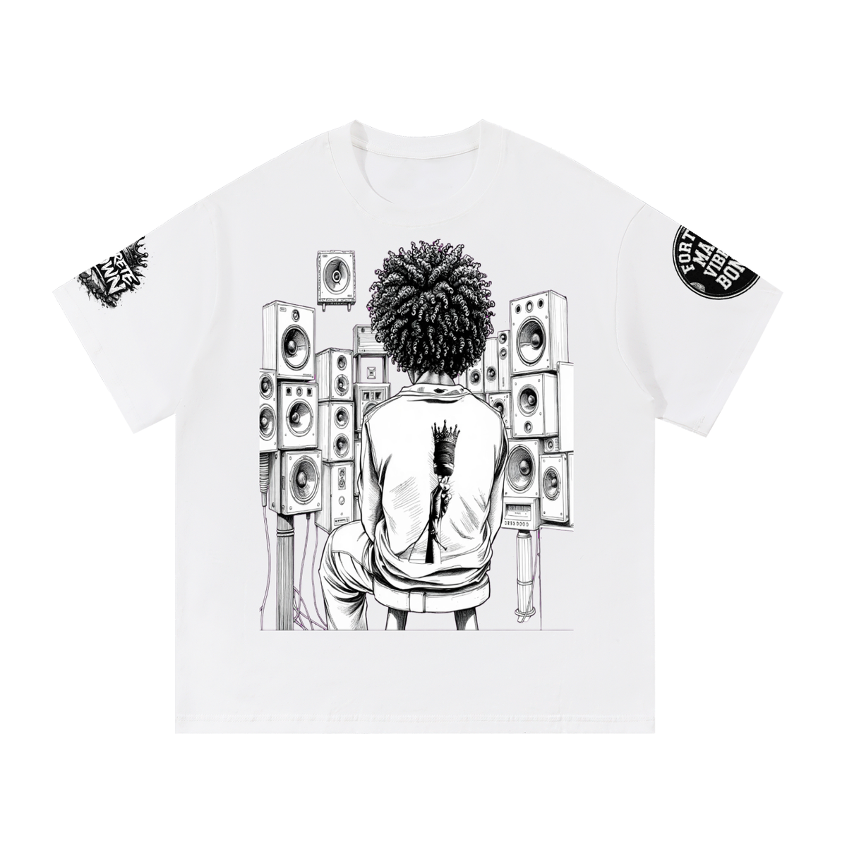 Solid Wall of Sound Graphic T-Shirt | Hip-Hop Sound System Tee | Hard Luck Apparel