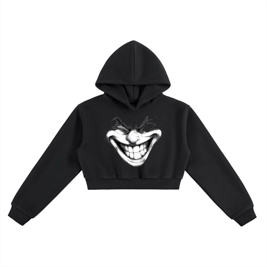 No Laughing Matter Essential Cropped Hoodie | Dark Humor Streetwear | Hard Luck Apparel