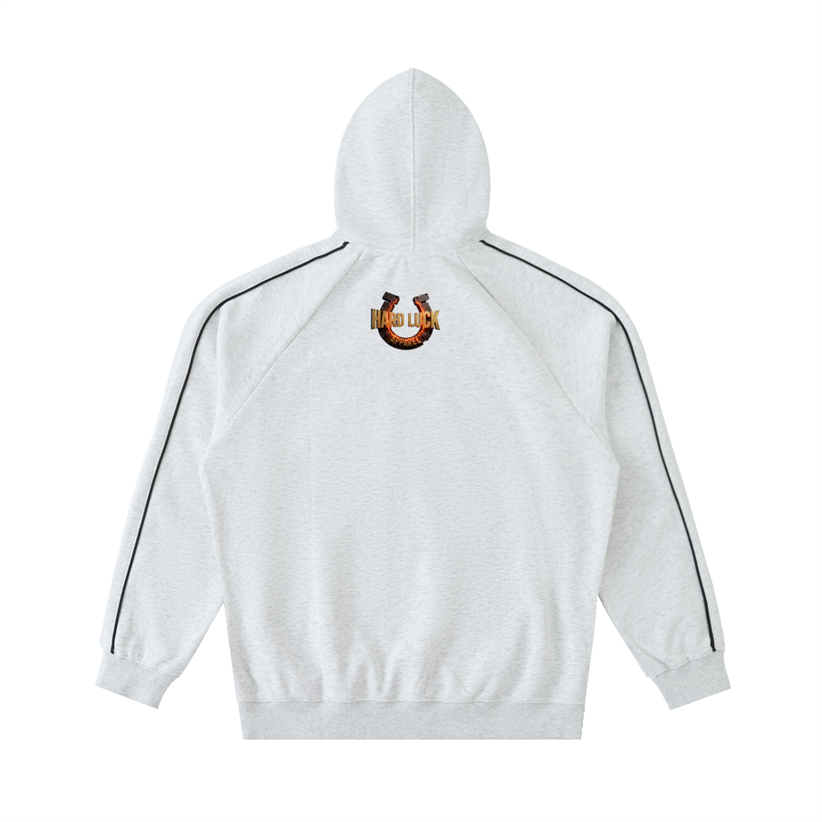 Black Smith Forged Contrast Piping Raglan Hoodie