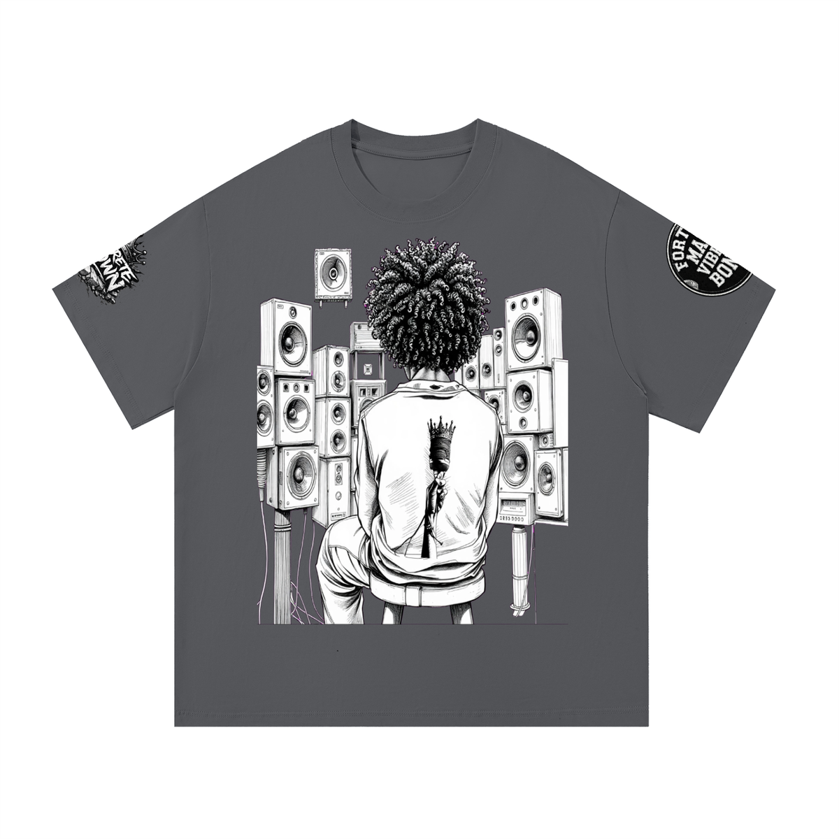 Solid Wall of Sound Graphic T-Shirt | Hip-Hop Sound System Tee | Hard Luck Apparel