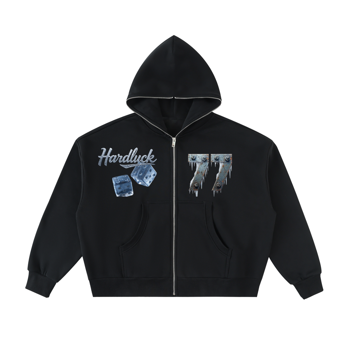 Roll the D-ice Fleeced Full-Zip Boxy Hoodie