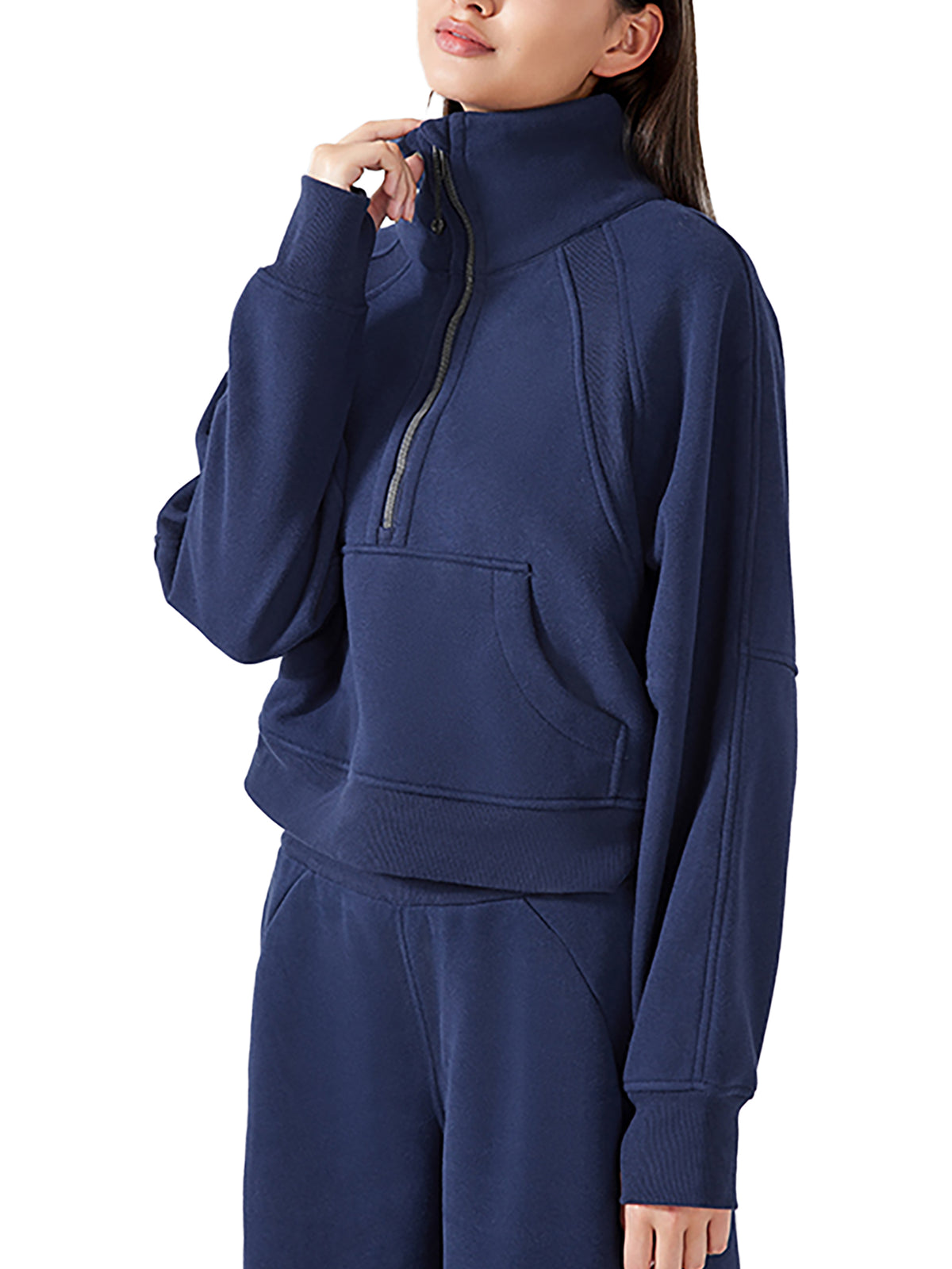 Hard Luck Legacy Cropped Half-Zip Sweatshirt | Women's Streetwear Fleece Pullover | NY Built Heritage Style