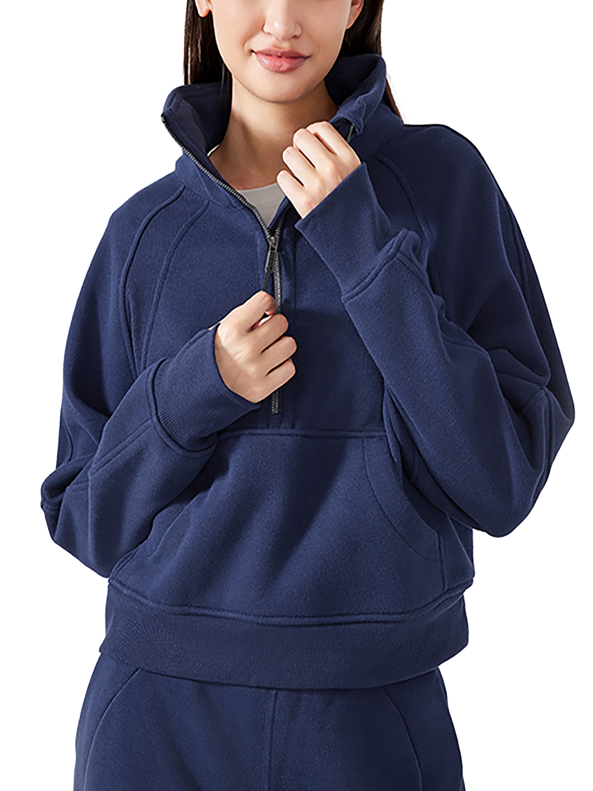 Hard Luck Legacy Cropped Half-Zip Sweatshirt | Women's Streetwear Fleece Pullover | NY Built Heritage Style