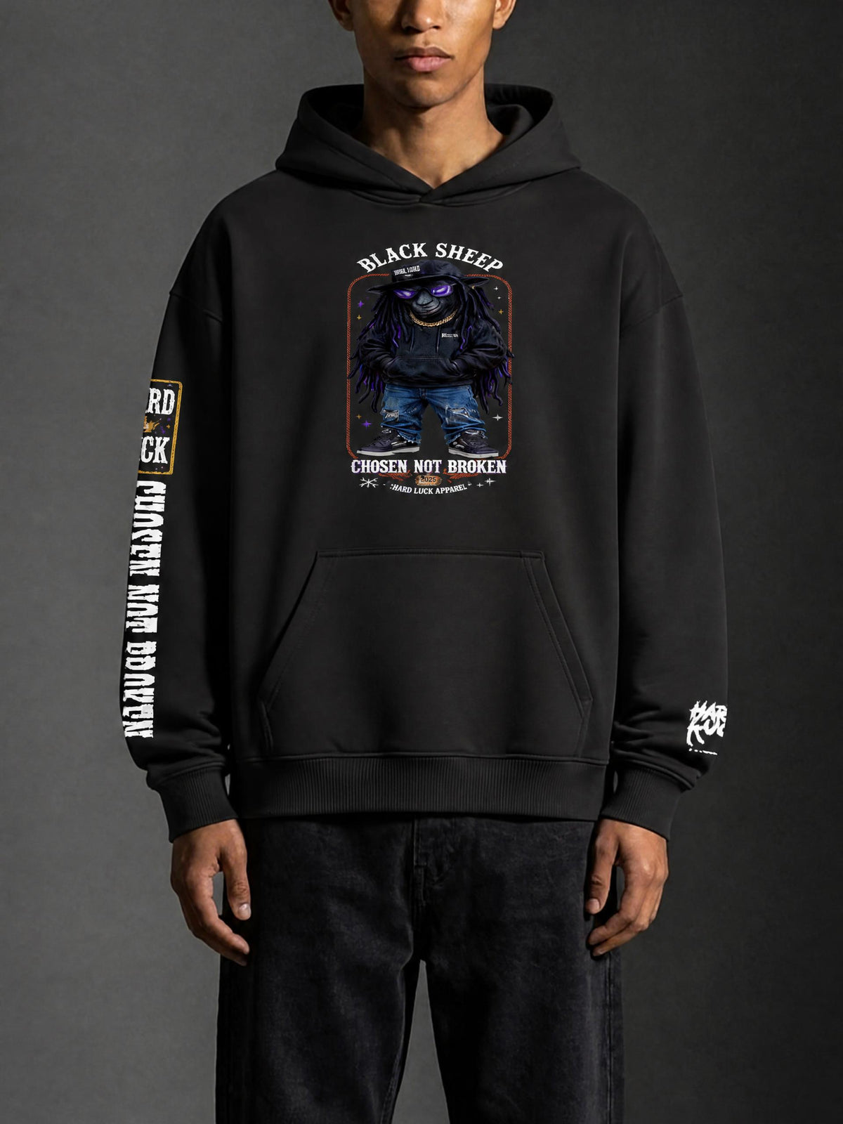 HARD LUCK - Black Sheep "CHOSEN NOT BROKEN" Heavyweight Hoodie