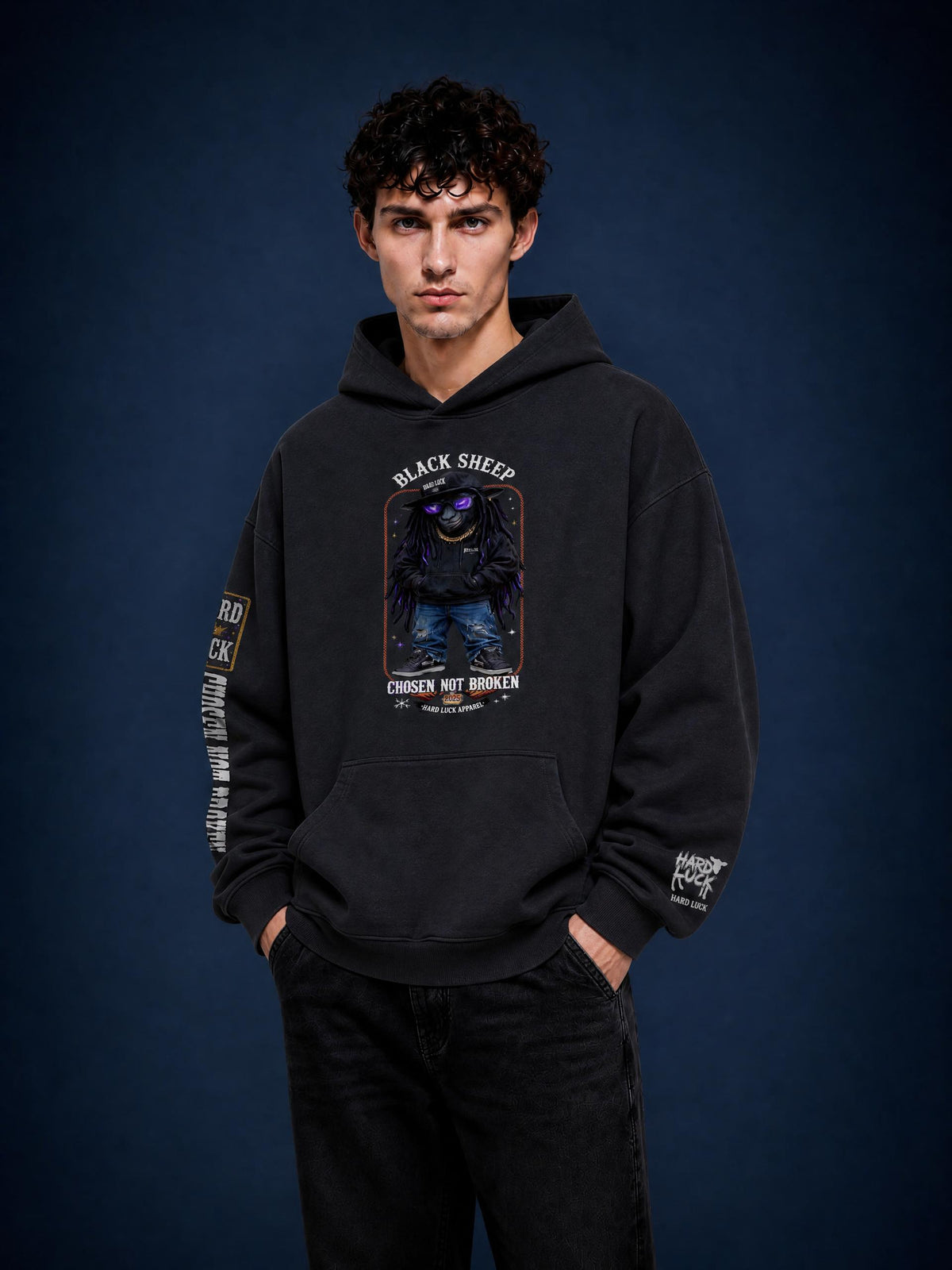 HARD LUCK - Black Sheep "CHOSEN NOT BROKEN" Heavyweight Hoodie