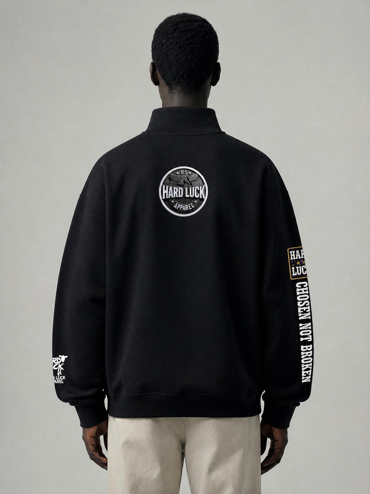 Hard Luck Apparel - Black Sheep Quarter Zip Sweatshirt | Chosen Not Broken Drop Shoulder Pullover