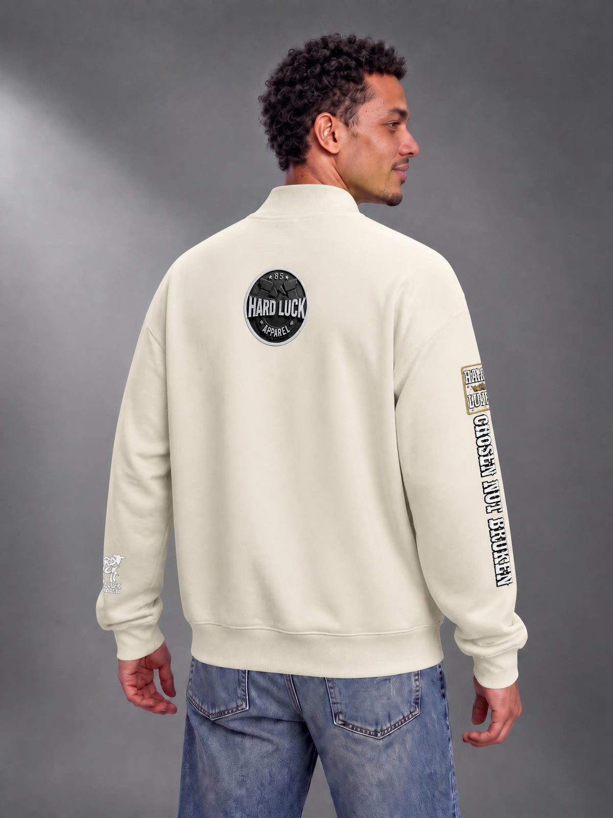 Hard Luck Apparel - Black Sheep Quarter Zip Sweatshirt | Chosen Not Broken Drop Shoulder Pullover