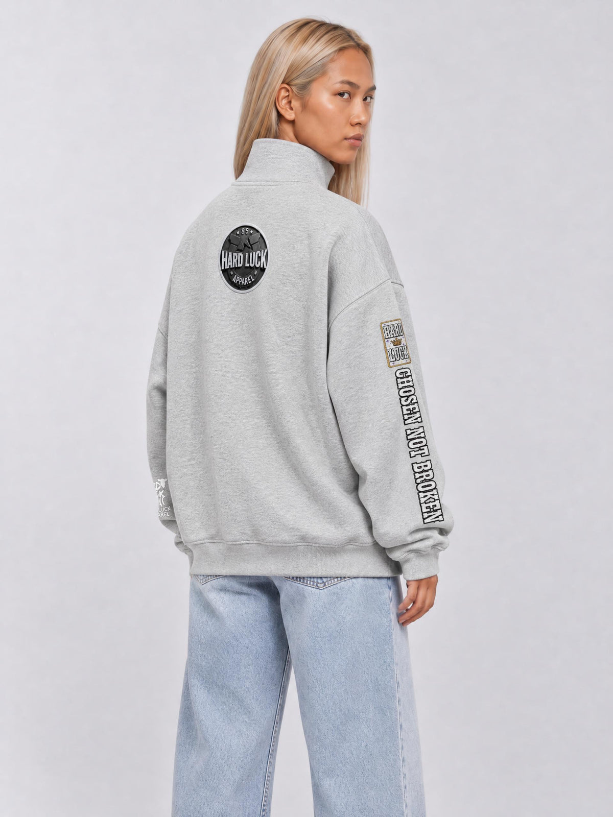 Hard Luck Apparel - Black Sheep Quarter Zip Sweatshirt | Chosen Not Broken Drop Shoulder Pullover