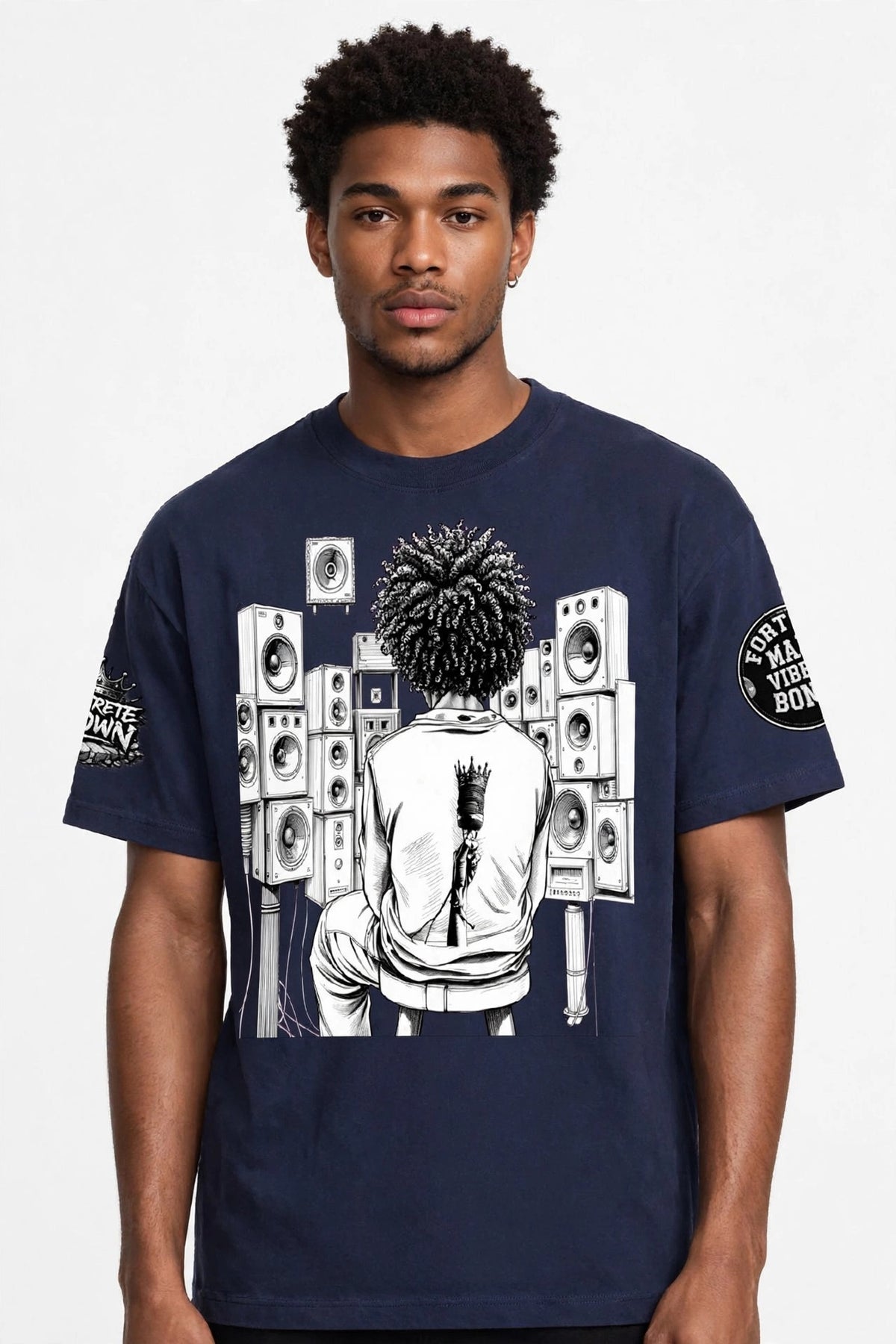 Solid Wall of Sound Graphic T-Shirt | Hip-Hop Sound System Tee | Hard Luck Apparel