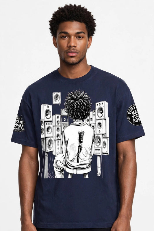 Solid Wall of Sound Graphic T-Shirt | Hip-Hop Sound System Tee | Hard Luck Apparel