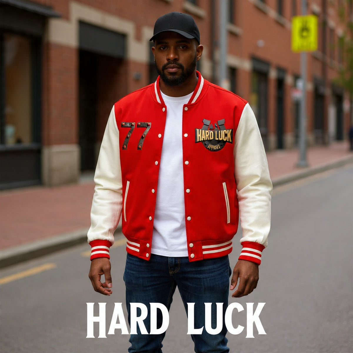 Two-Tone Fleeced Varsity Jacket
