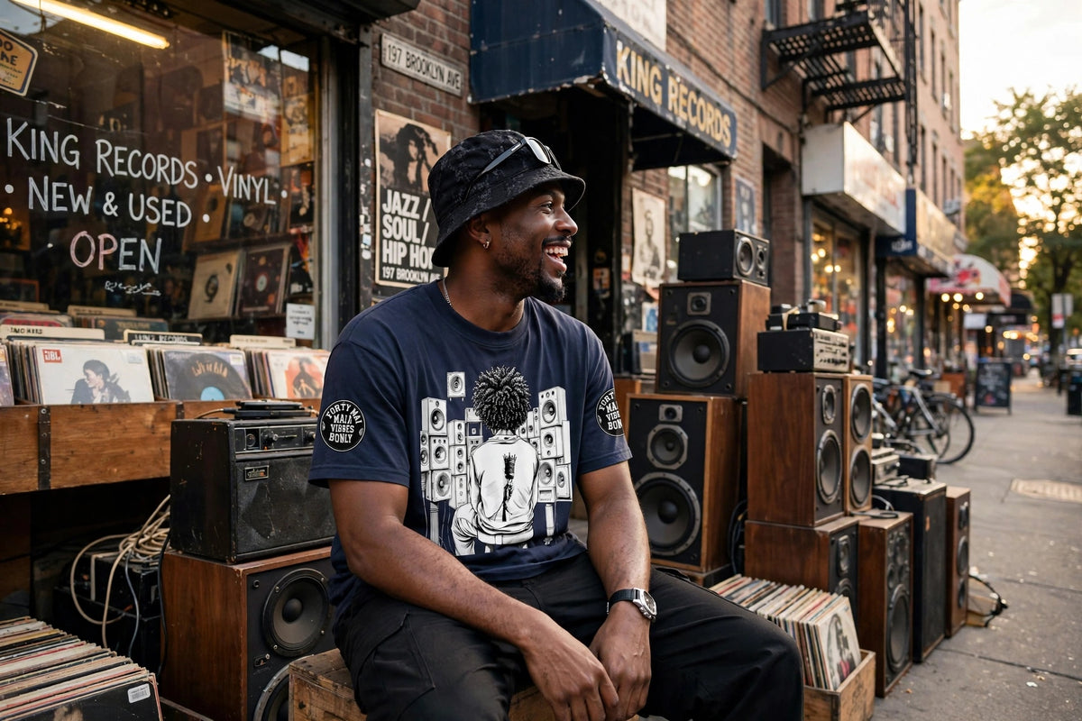 Solid Wall of Sound Graphic T-Shirt | Hip-Hop Sound System Tee | Hard Luck Apparel
