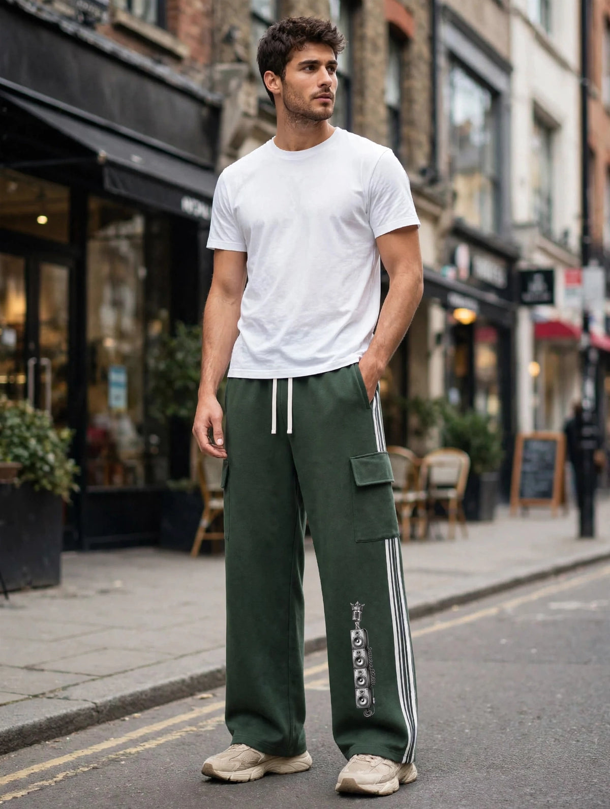 Solid Wall of Sound Side Stripe Straight Leg Pants | Hard Luck Apparel Streetwear